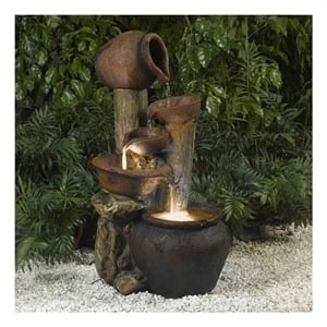 Bowery Hill Polyresin Brown Fountain Weatherproof 32.3&quot