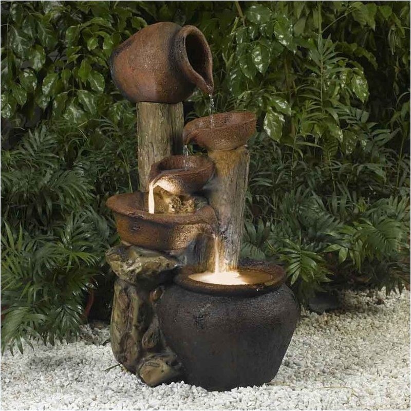 Bowery Hill Polyresin Brown Fountain Weatherproof 32.3