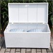 Bowery Hill Wicker White Patio Storage Deck Box Rectangular Simple Assembly