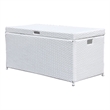 Bowery Hill Wicker White Patio Storage Deck Box Rectangular Simple Assembly