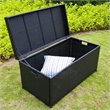 Bowery Hill Wicker / Rattan Patio Storage Deck Box with Steel Frame in Black