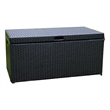 Bowery Hill Wicker / Rattan Patio Storage Deck Box with Steel Frame in Black