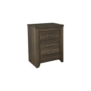 Bowery Hill Wood Dark Brown Nightstand Rectangular Vintage Casual Style 29.47&quot