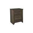 Bowery Hill Wood Dark Brown Nightstand Rectangular Vintage Casual Style 29.47