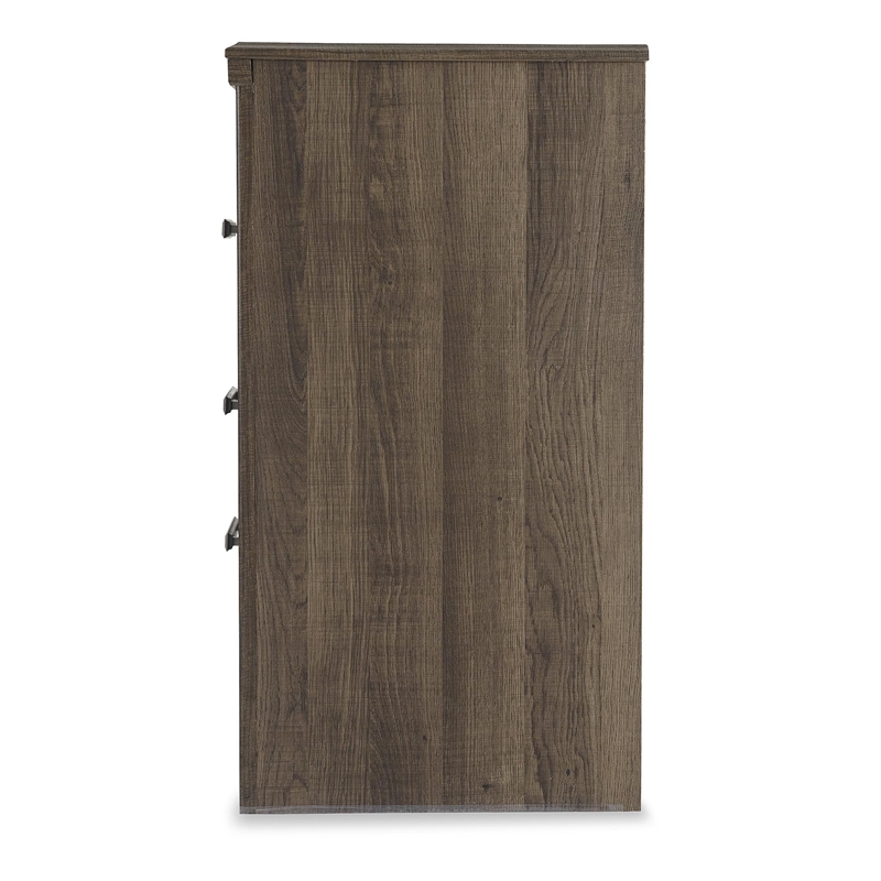 Bowery Hill Wood Dark Brown Nightstand Rectangular Vintage Casual Style 29.47