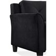 Bowery Hill Microfiber Black Loveseat Curved Minimal Assembly Required