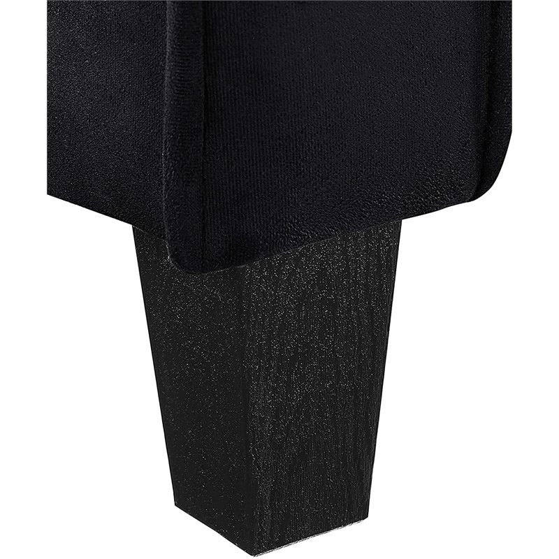 Bowery Hill Microfiber Black Loveseat Curved Minimal Assembly Required