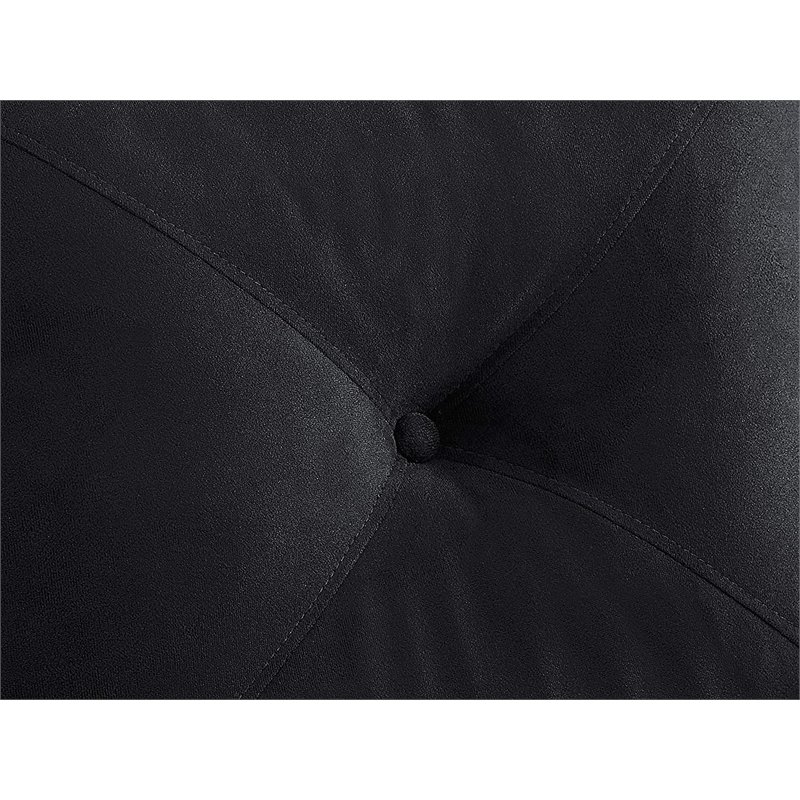 Bowery Hill Microfiber Black Loveseat Curved Minimal Assembly Required