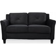 Bowery Hill Microfiber Black Loveseat Curved Minimal Assembly Required