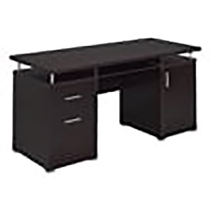 Bowery Hill 2-Drawer Contemporary Wood Computer Desk in Cappuccino