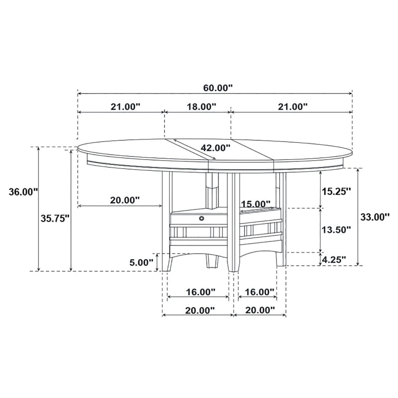 Bowery Hill Extendable Casual Counter Height Dining Table