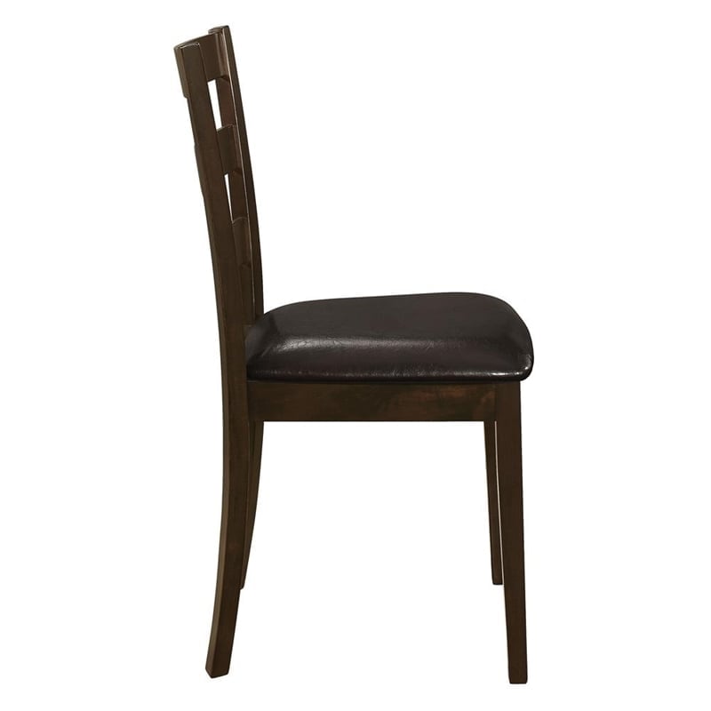 Bowery Hill 5 Piece Dining Set in Cappuccino and Dark Brown Finish