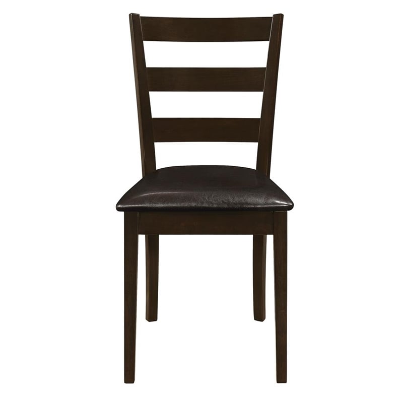 Bowery Hill 5 Piece Dining Set in Cappuccino and Dark Brown Finish