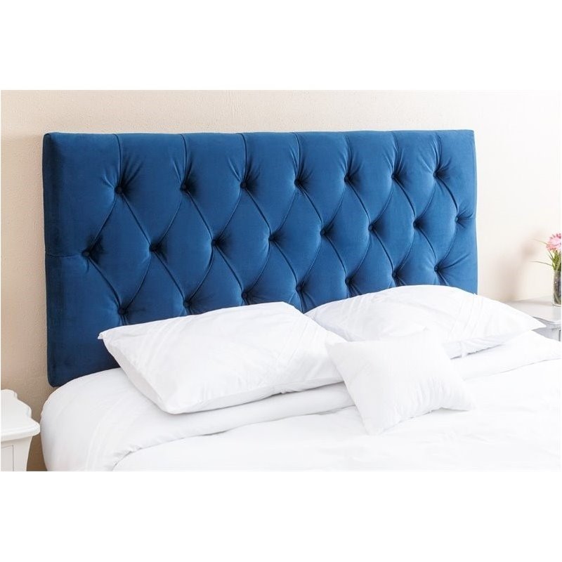 Bedroom Bowery Hill Bowery Hill Queen Full Tufted Headboard In Navy Blue