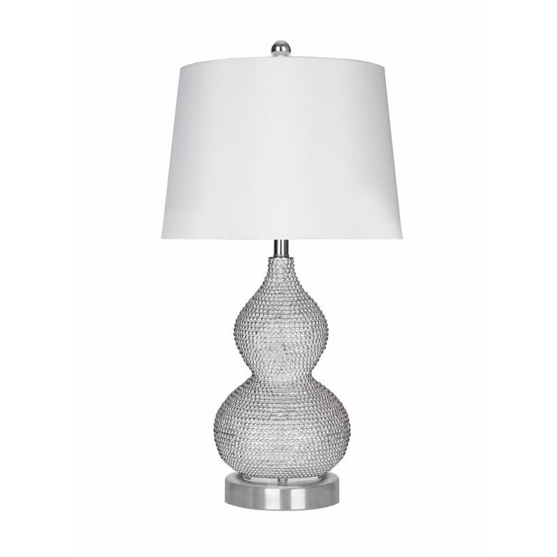 Bowery Hill Beaded Table Lamp In Silver Set Of 2 Bowery Hill Beaded Table Lamp In Silver Set Of 2