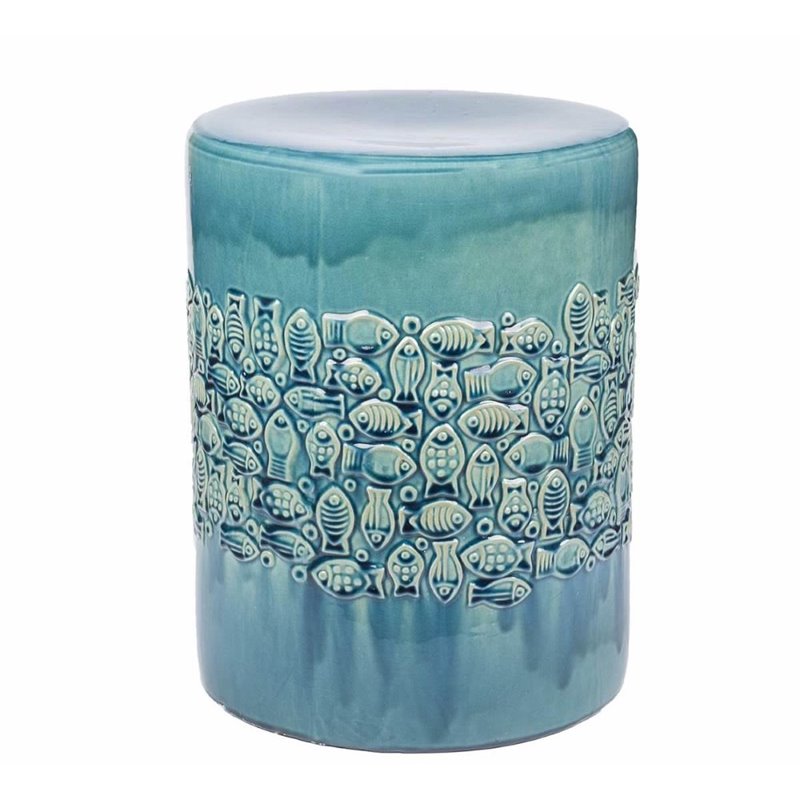 Outdoor Bowery Hill Bowery Hill Ceramic Garden Stool In Teal