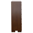 Bowery Hill 5 Drawer Contemporary Solid Wood Chest in Cappuccino/Silver