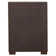 Bowery Hill 5 Drawer Contemporary Solid Wood Chest in Cappuccino/Silver