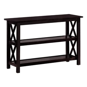 Bowery Hill Briarcliff 2 Shelf Console Table in Dark Merlot Finish