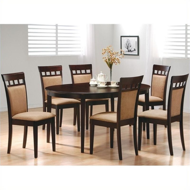 Bowery Hill Fabric Cappuccino Dining Side Chair Upholstered 19