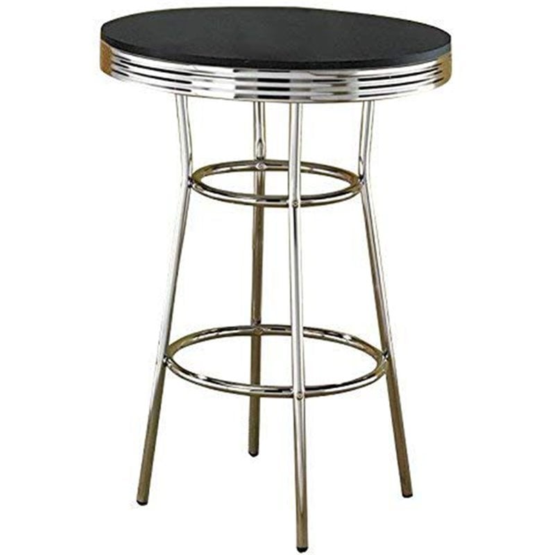 Bowery Hill Metal Black Pub Table Round 30