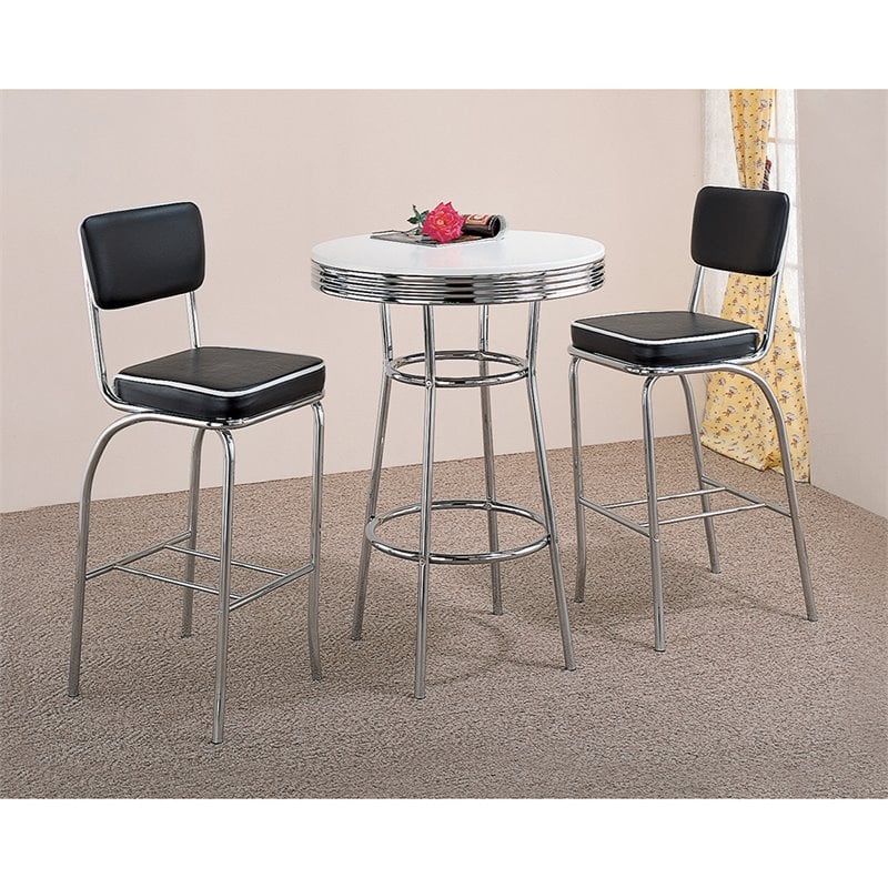 Bowery Hill MDF White Pub Table Round 30