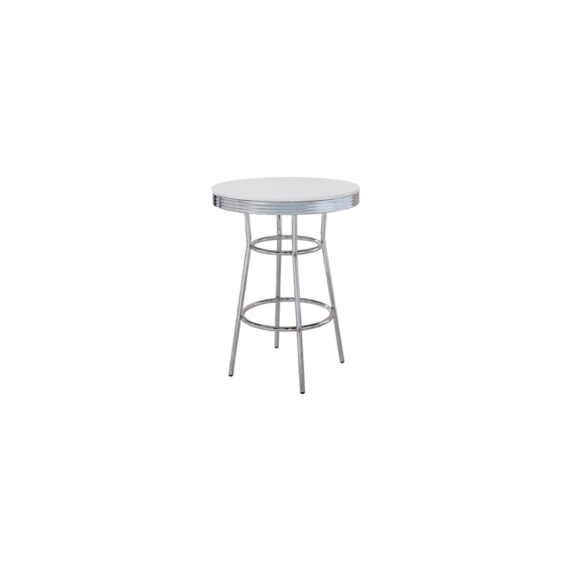 Bowery Hill MDF White Pub Table Round 30