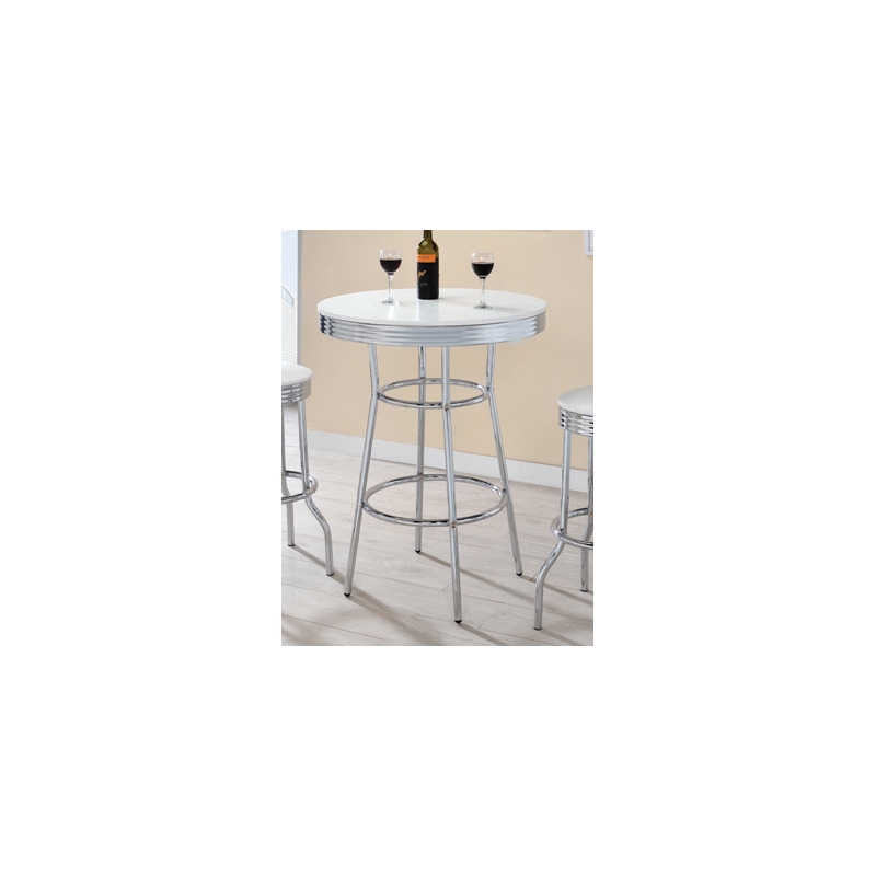 Bowery Hill MDF White Pub Table Round 30