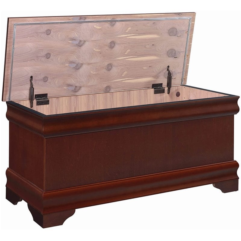 Bowery Hill Traditional Wood Cedar Blanket Chest in Warm Brown