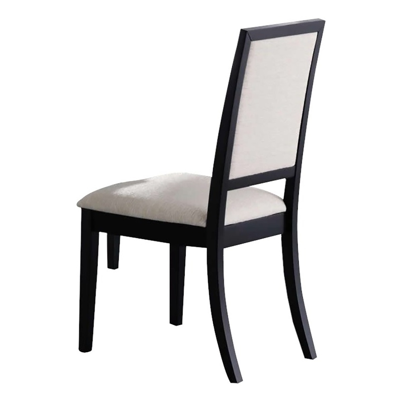 Bowery Hill Polyester Fabric Black-Cream Dining Side Chair Rectangular 19