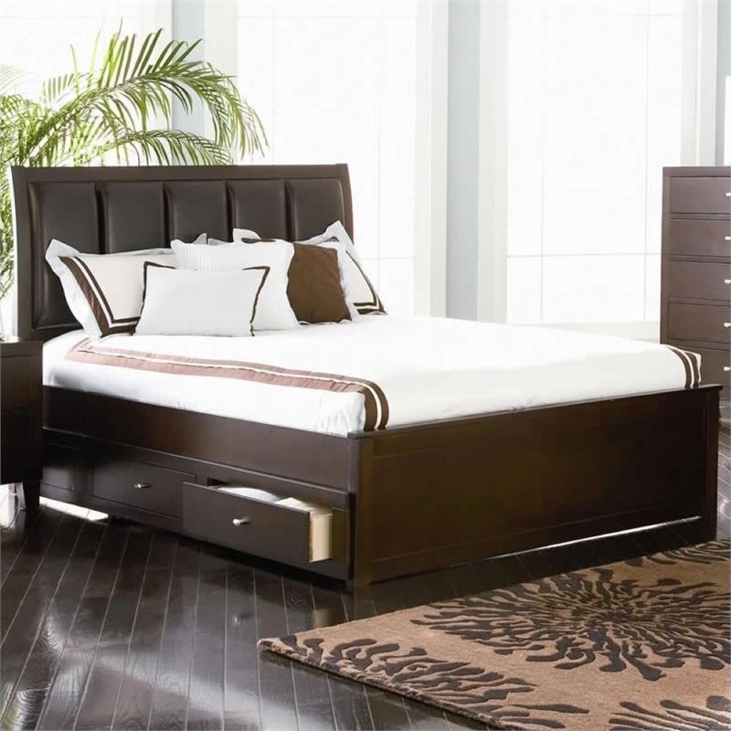 Storage Bowery Hill Bowery Hill Full Platform Storage Bed In Dark Brown