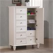 Bowery Hill Asian Hardwood Buttermilk White Gentleman’s Chest Rectangular 61