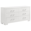 Bowery Hill 6-Drawer Contemporary Wood Double Dresser in White