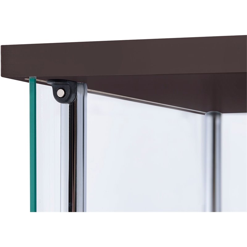 Bowery Hill Glass Cappuccino Curio Cabinet Rectangular 63.75