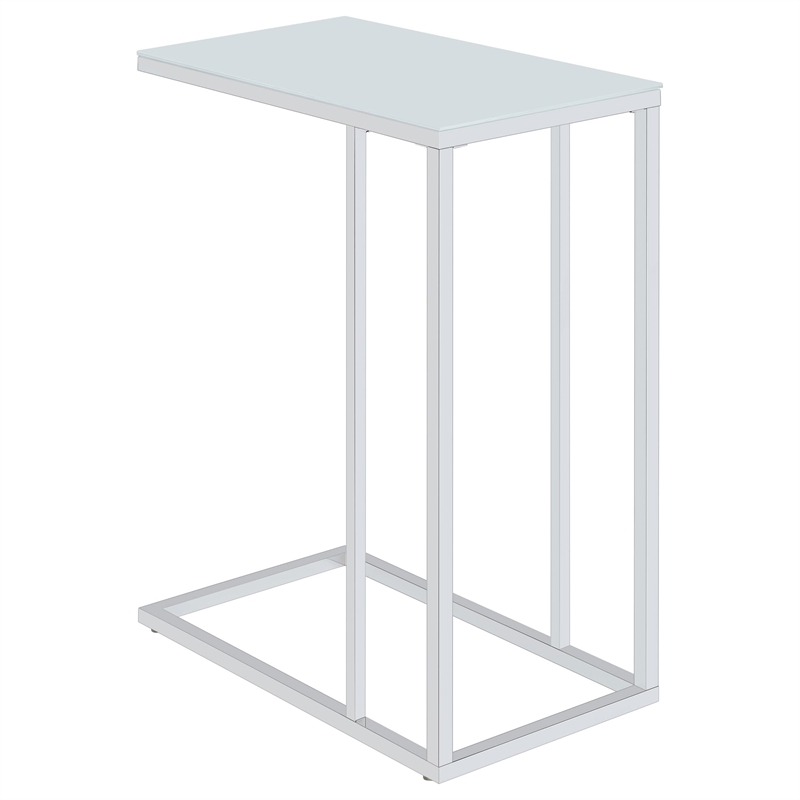 Bowery Hill Steel White End Table Round 24