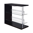 Bowery Hill Glossy Black Bar Unit Tempered Glass Shelves 48