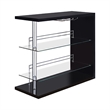 Bowery Hill Glossy Black Bar Unit Tempered Glass Shelves 48