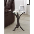 Bowery Hill Glass and Wood Cappuccino End Table Round Easy to Assemble 21.25
