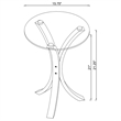 Bowery Hill Glass and Wood Cappuccino End Table Round Easy to Assemble 21.25