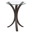 Bowery Hill Glass and Wood Cappuccino End Table Round Easy to Assemble 21.25