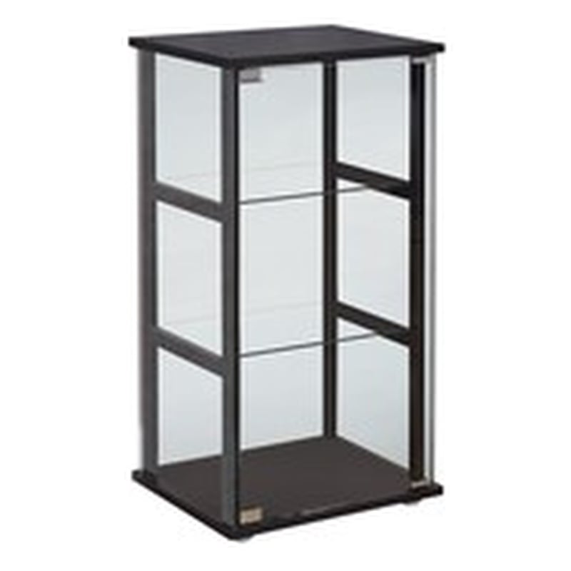 Bowery Hill Wood and Glass Black Cabinet Rectangular Contemporary 33.5