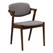 Bowery Hill Upholstered Gray Dining Chair Rectangular Asian Hardwood Unassembled