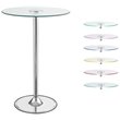 Bowery Hill Glass Chrome Pub Table Round LED Lit 28