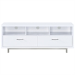 Bowery Hill Contemporary 3 Compartment Wood TV Stand for TVs up to 60