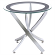 Bowery Hill Glass Top Chrome End Table Round Modern 23.5