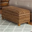Bowery Hill Woven Banana Leaf Bedroom Bench in Amber and Honey