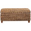 Bowery Hill Woven Banana Leaf Bedroom Bench in Amber and Honey