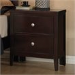 Bowery Hill Contemporary Wood 2-Drawers Bedroom Nightstand in Cappuccino