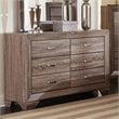 Bowery Hill MDF Washed Taupe Double Dresser Rectangular 59