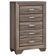 Bowery Hill MDF Washed Taupe 5 Drawer Chest Rectangular 50.25